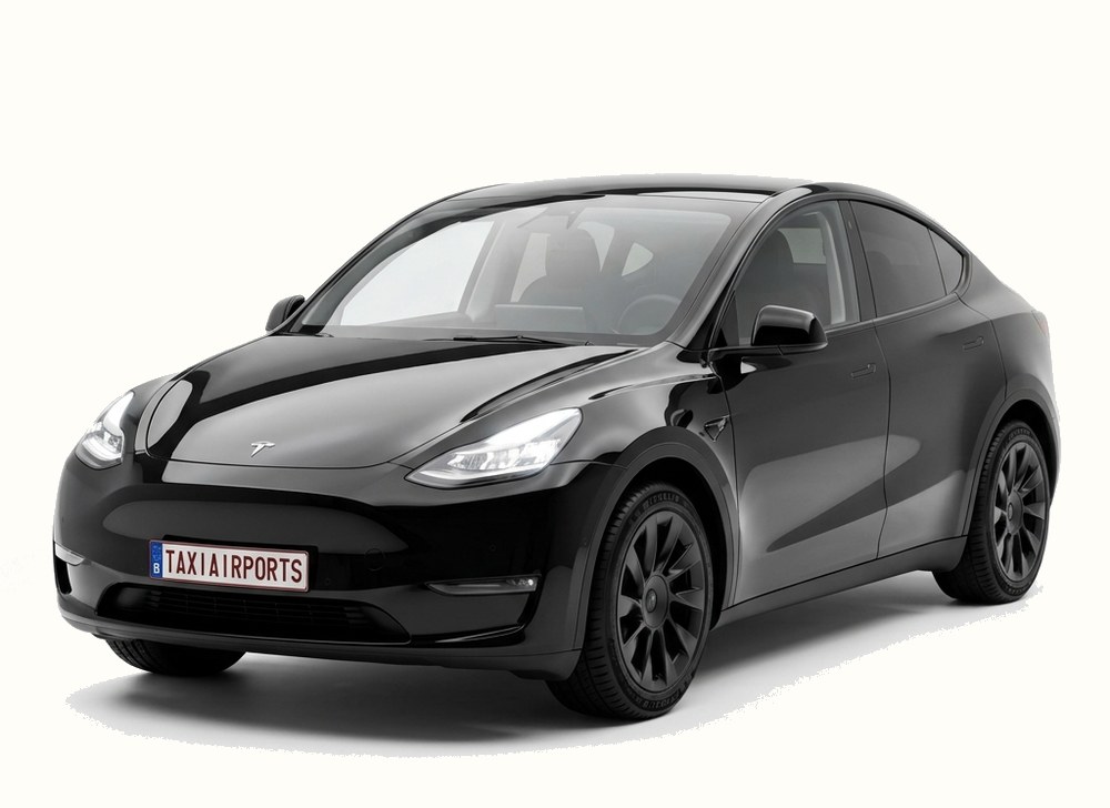 Tesla Model Y noire — berline électrique Taxi Aéroports