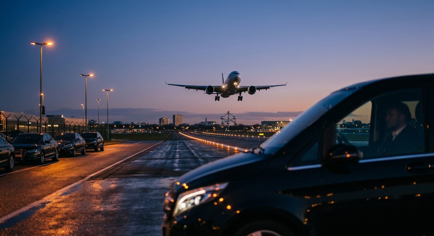 Avion à l'atterrissage — transfert depuis l'aéroport